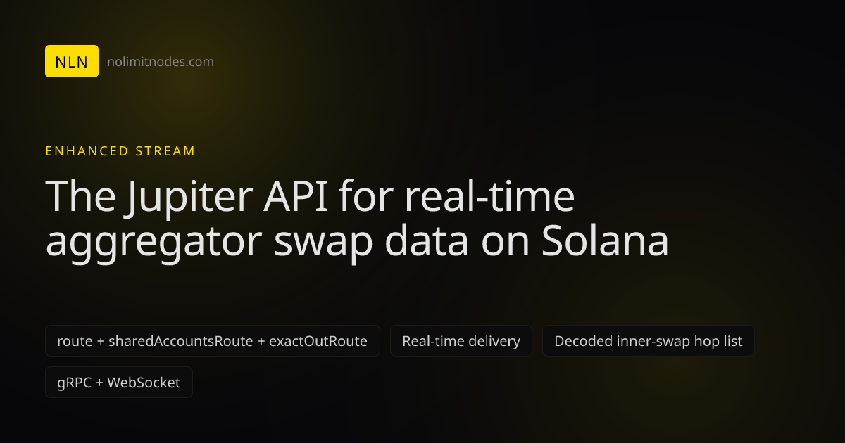 Jupiter Swap API: Real-Time Aggregator Route Data on Solana | NoLimitNodes